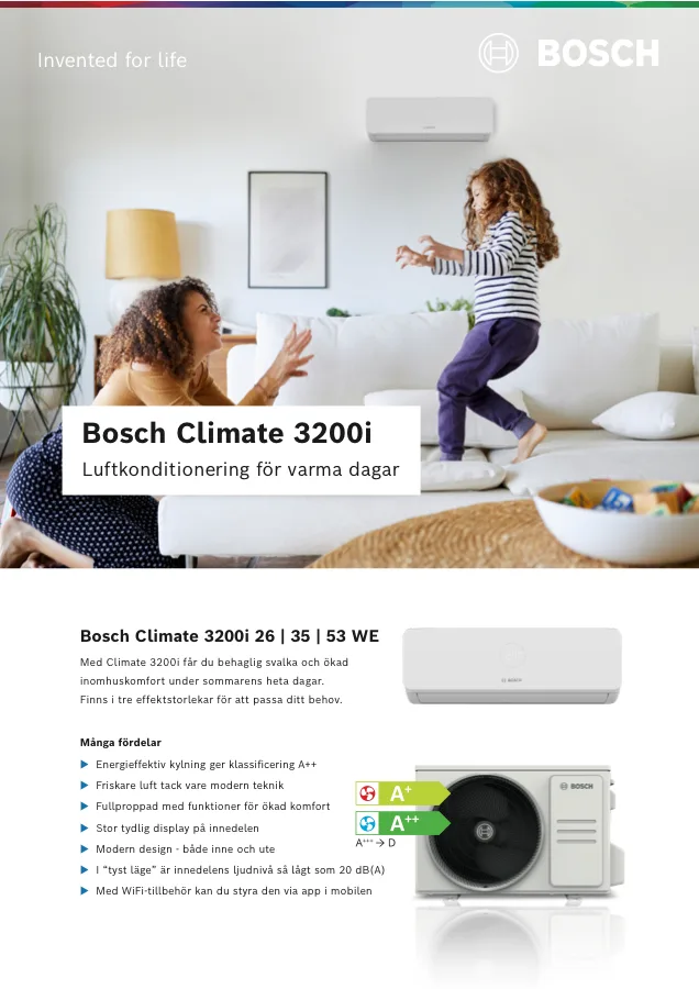 Produktblad Bosch Climate 3200i